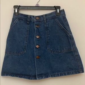 High waisted jean skirt